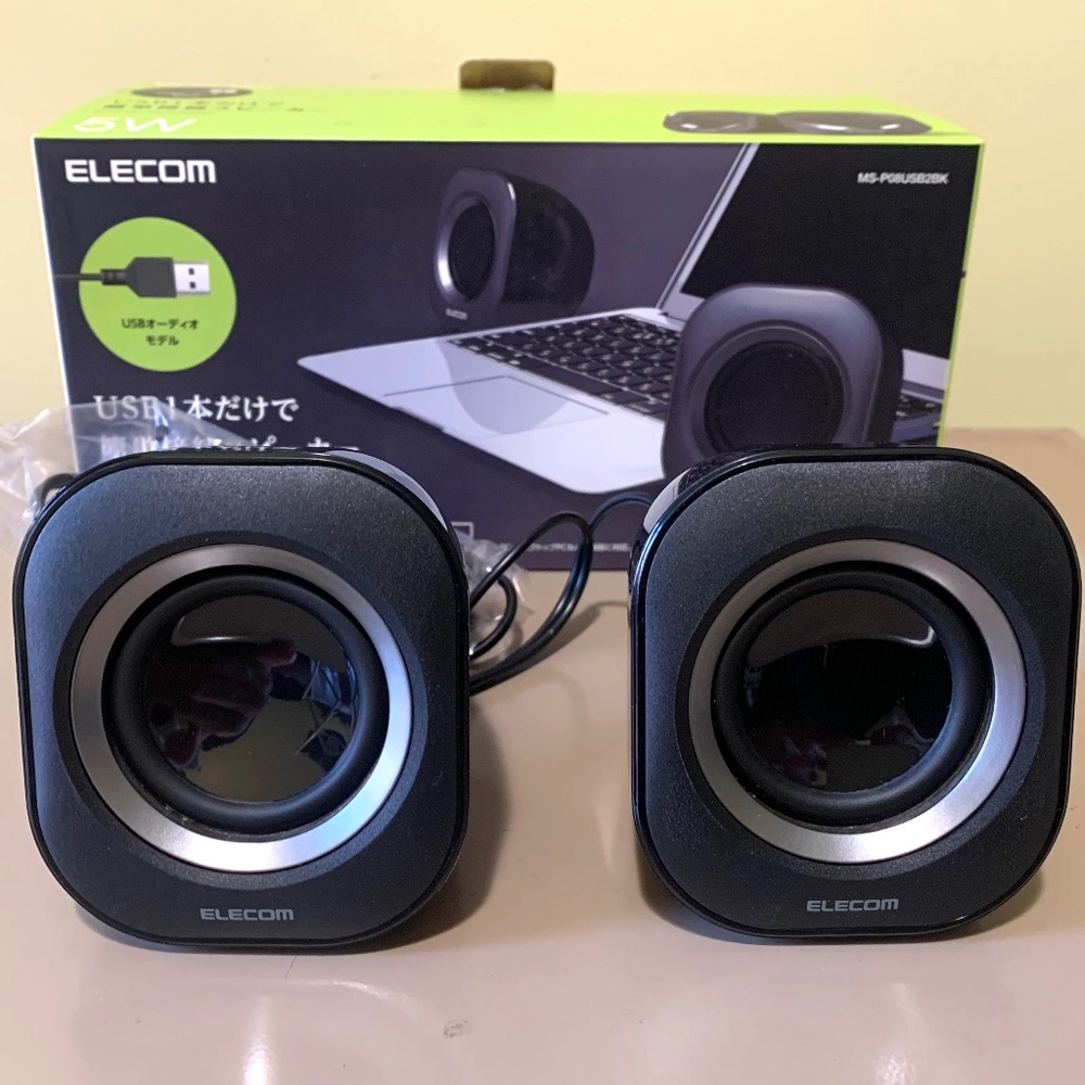ELECOM PC COMPACT SPEAKER USB 5W  NEW NEW ! TESTED ! (SEE THE VIDEO)